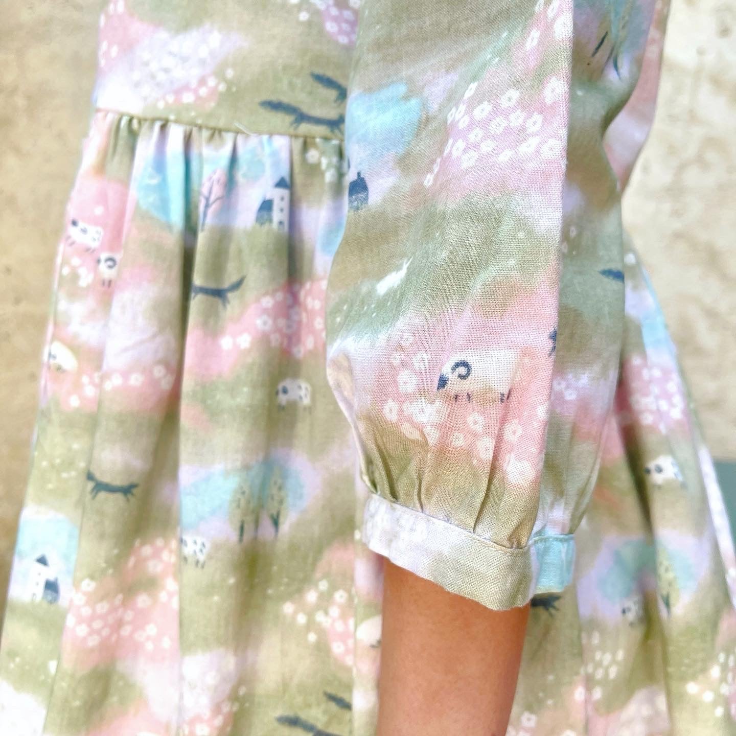 Spring Slope And Sheep Loose Fit Dress