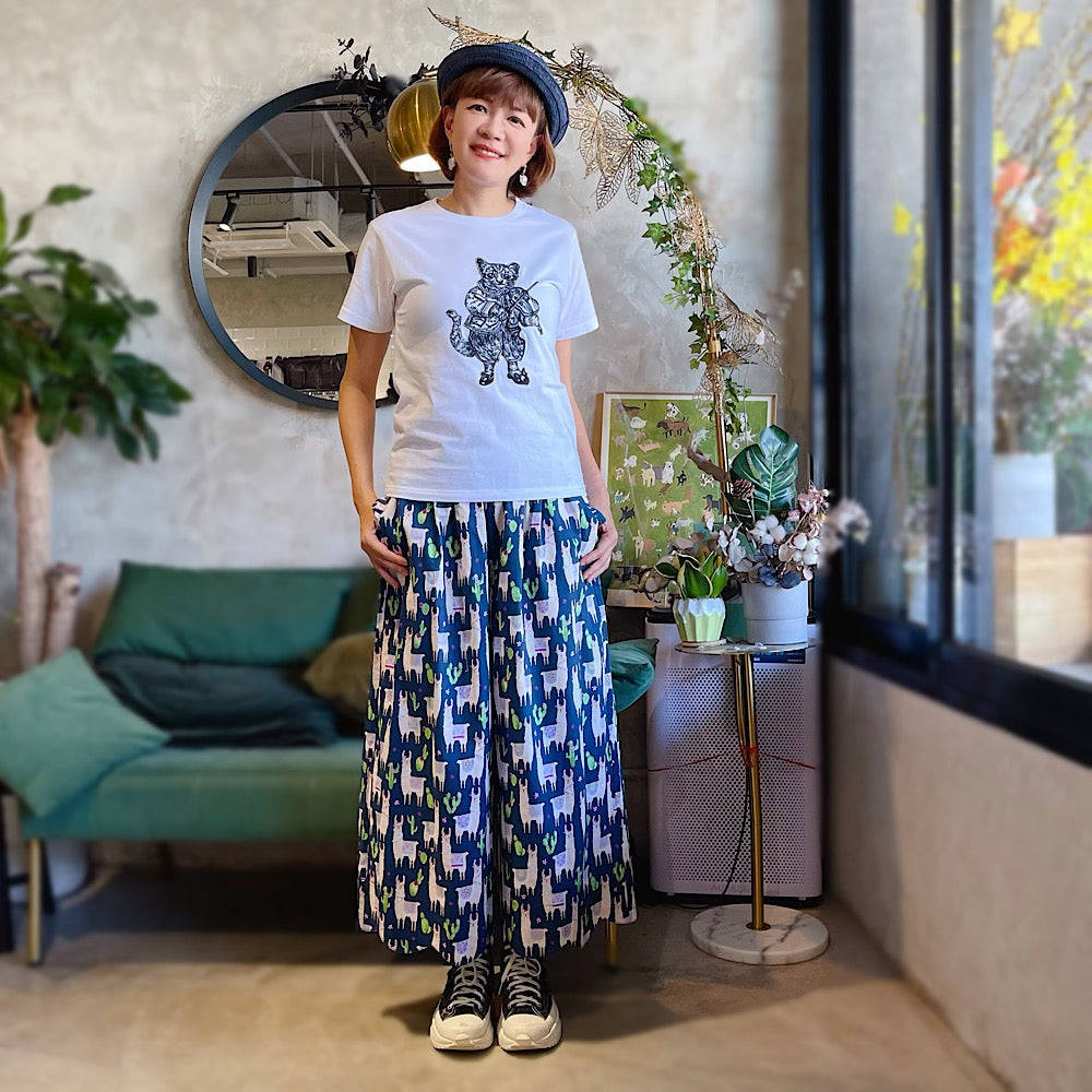 Violin Cat Embroidery T Shirt