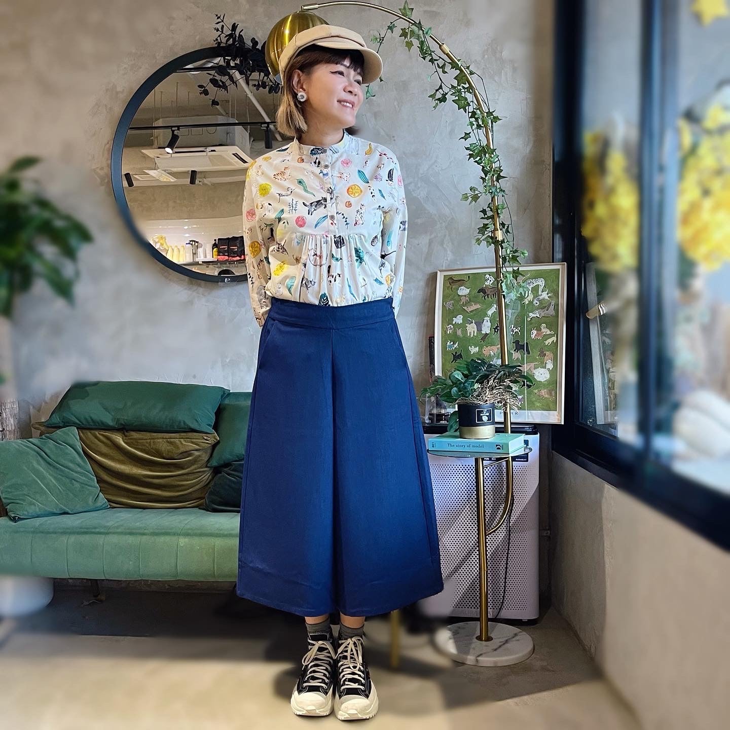 A Line Loose Fit Skirt Pants