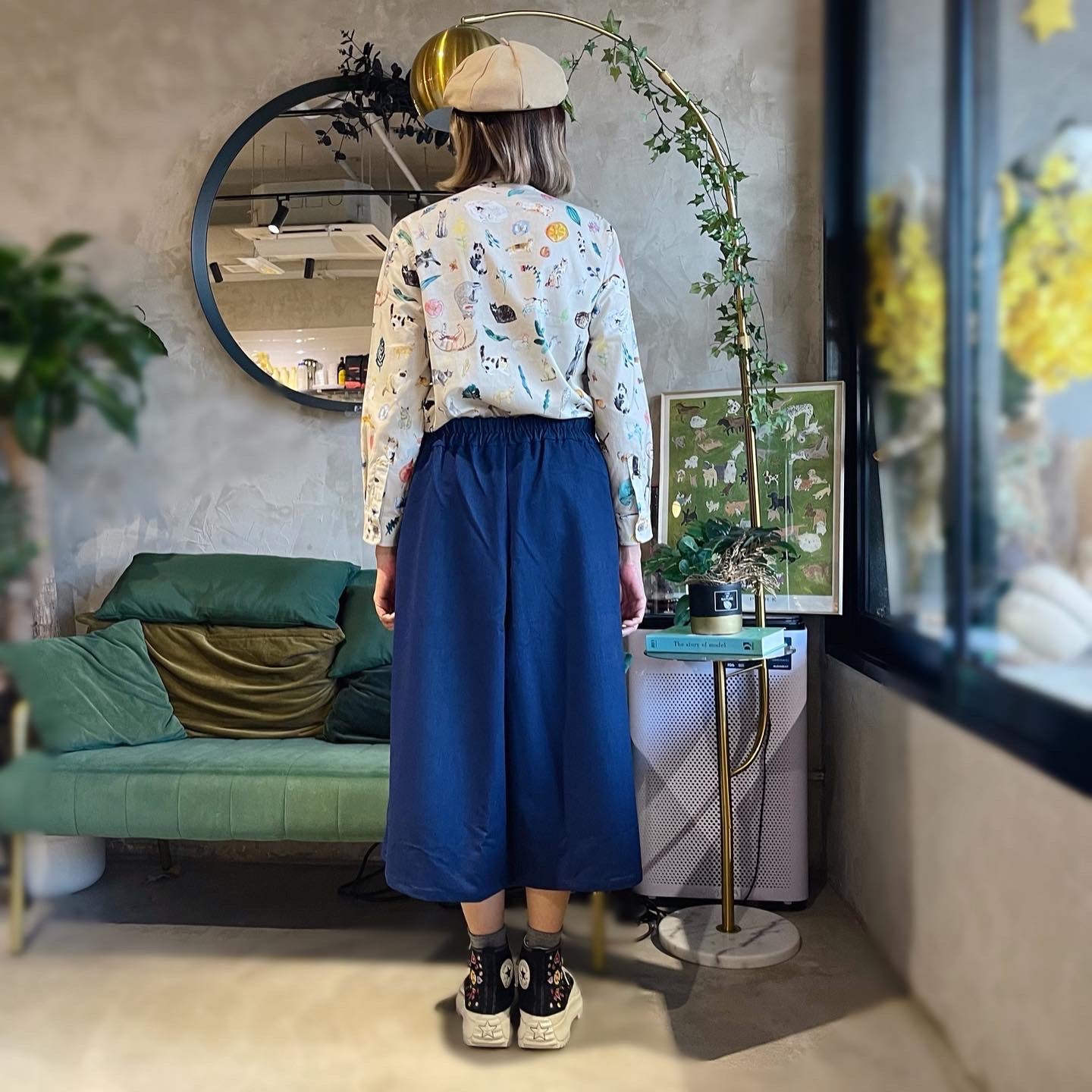 A Line Loose Fit Skirt Pants
