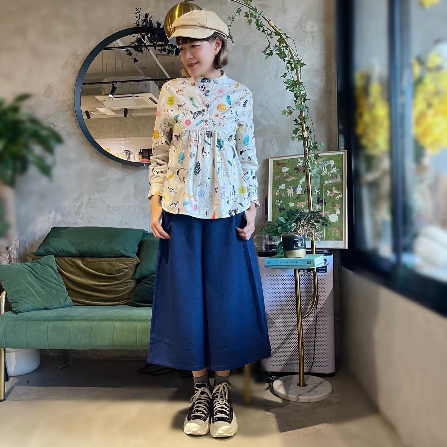 A Line Loose Fit Skirt Pants