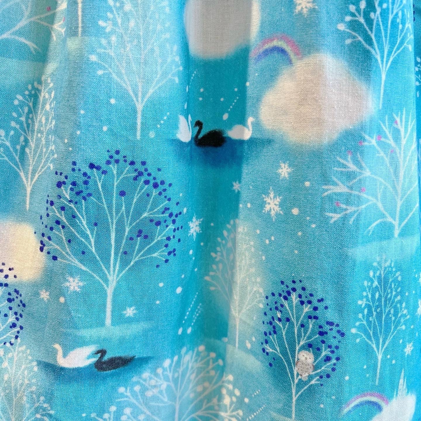 Dreamy Blue Swan Lake Midi Skirt