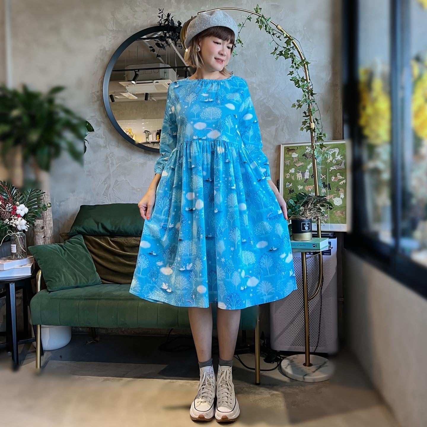 Blue Swan Lake Loose Fit Dress