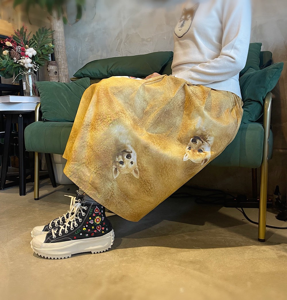 Happy Shiba Midi Skirt