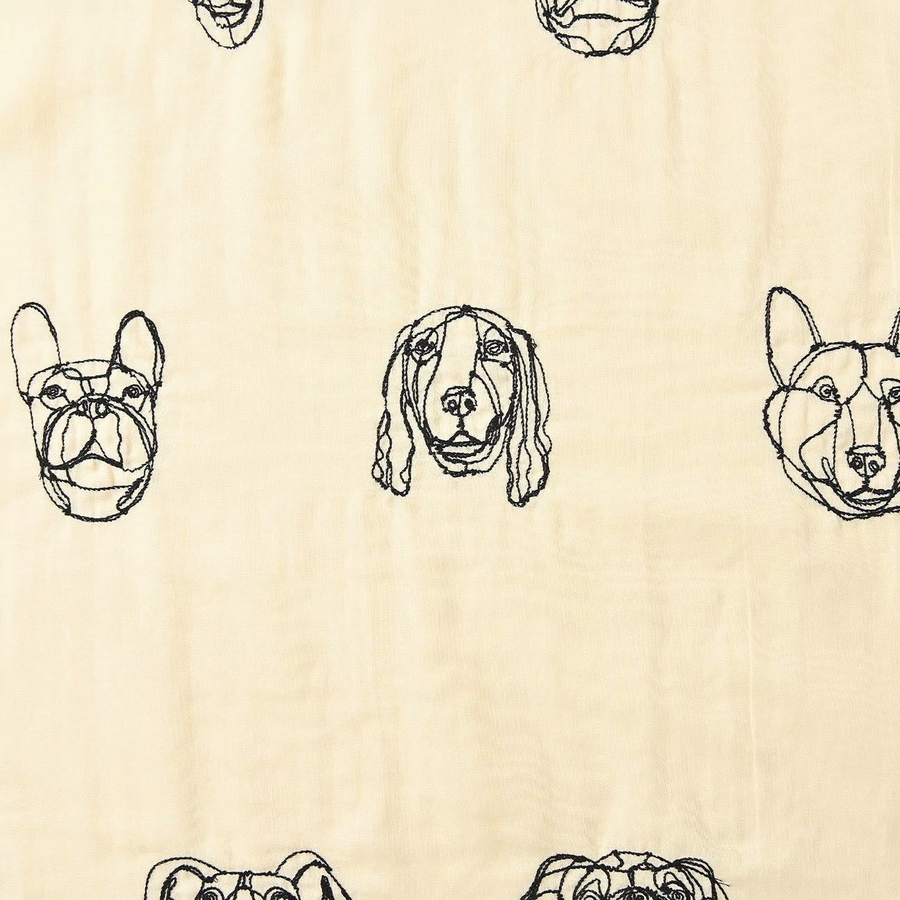 Nippon Dogs Double Gauze Cotton Embroidery Dress