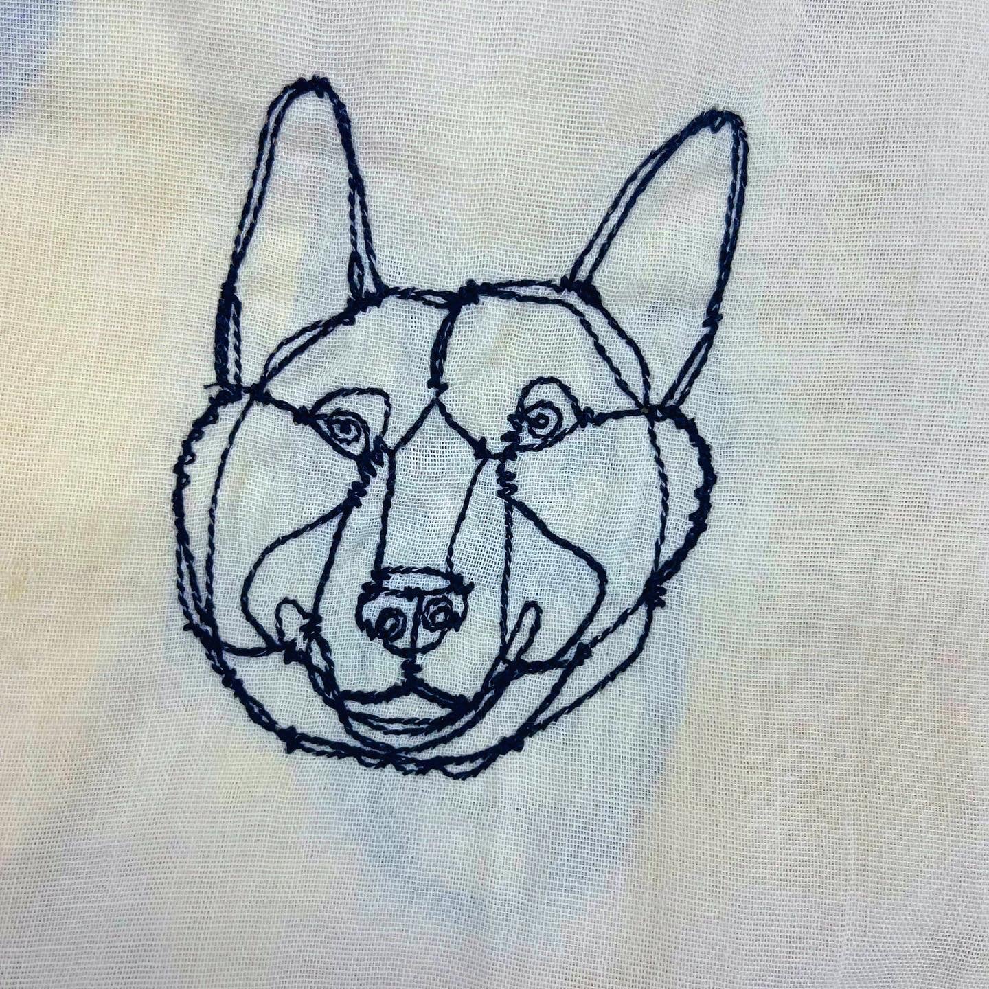 Nippon Dogs Double Gauze Cotton Embroidery Dress
