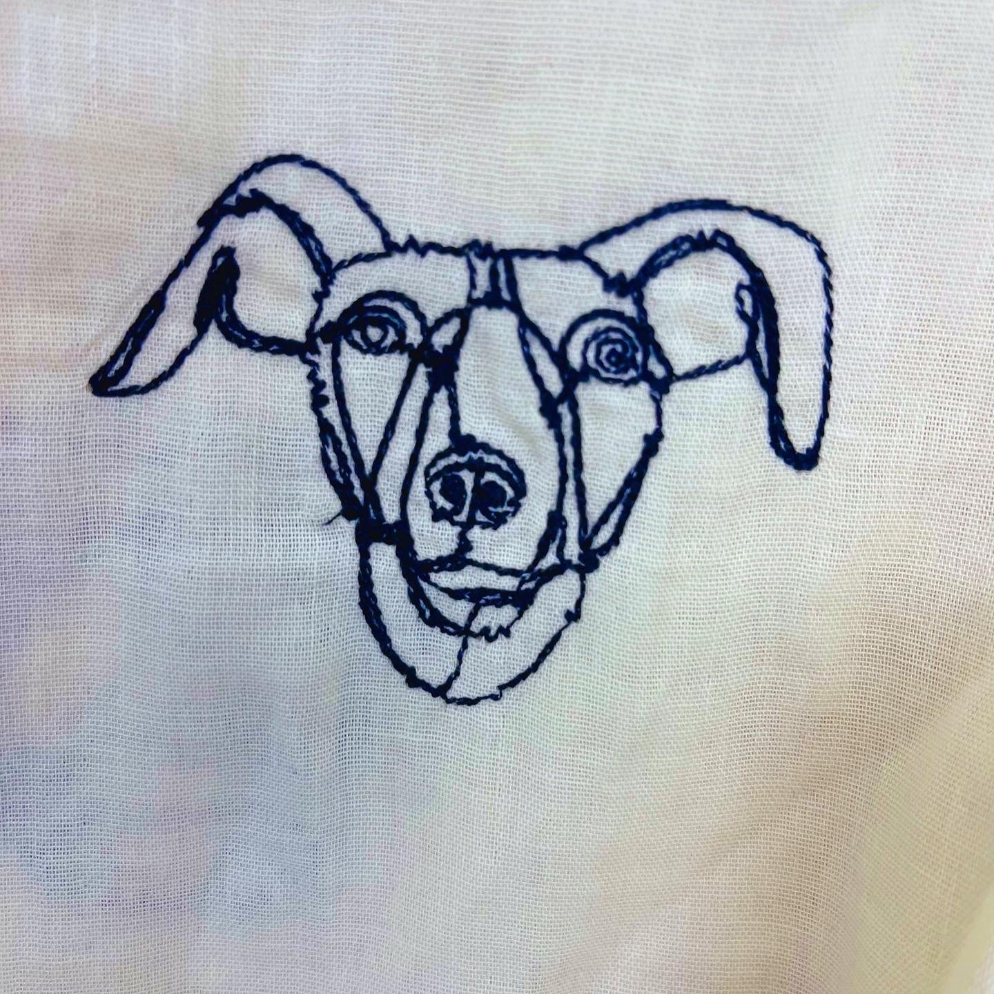 Nippon Dogs Double Gauze Cotton Embroidery Dress