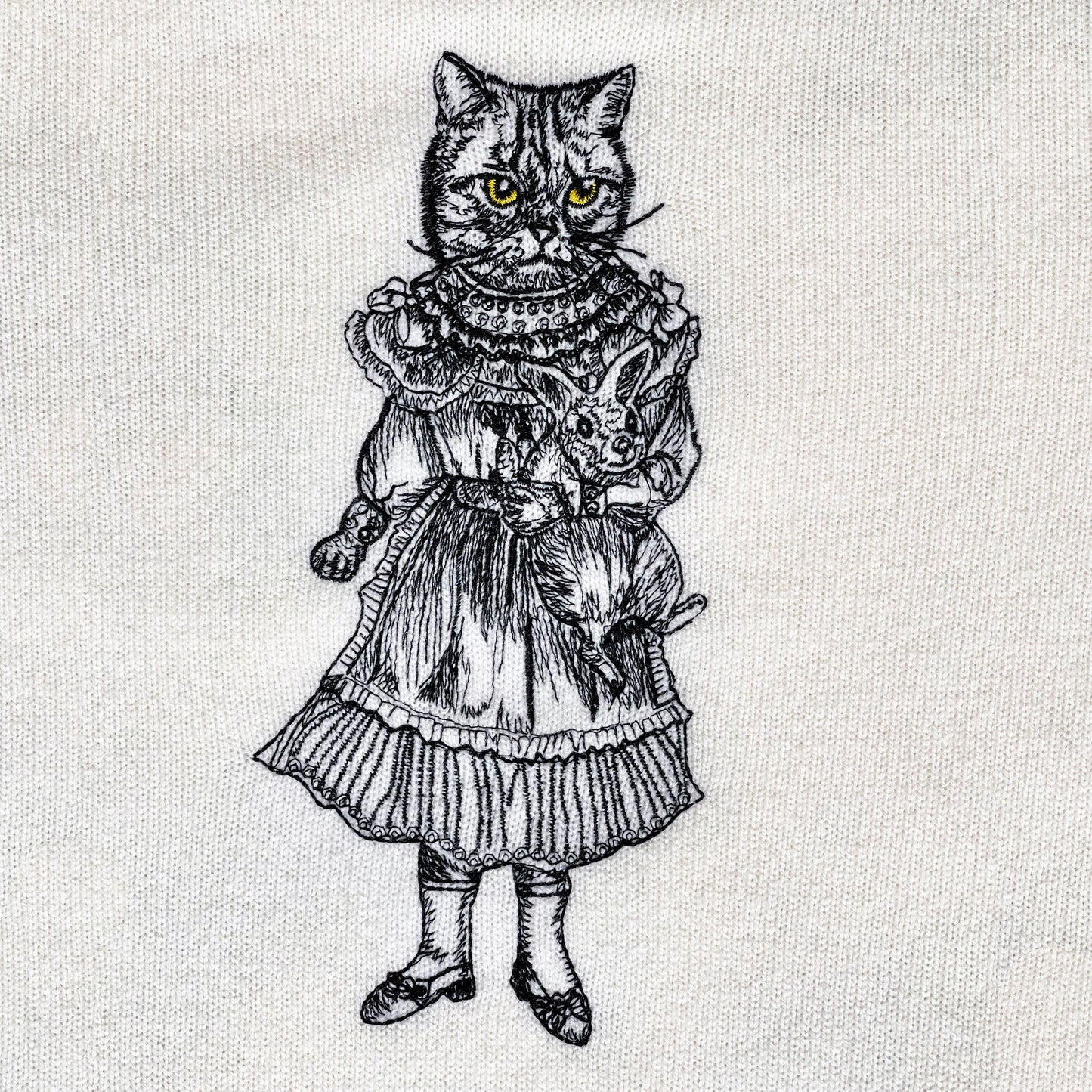 Rabbit Cat Cardigan (100% wool)