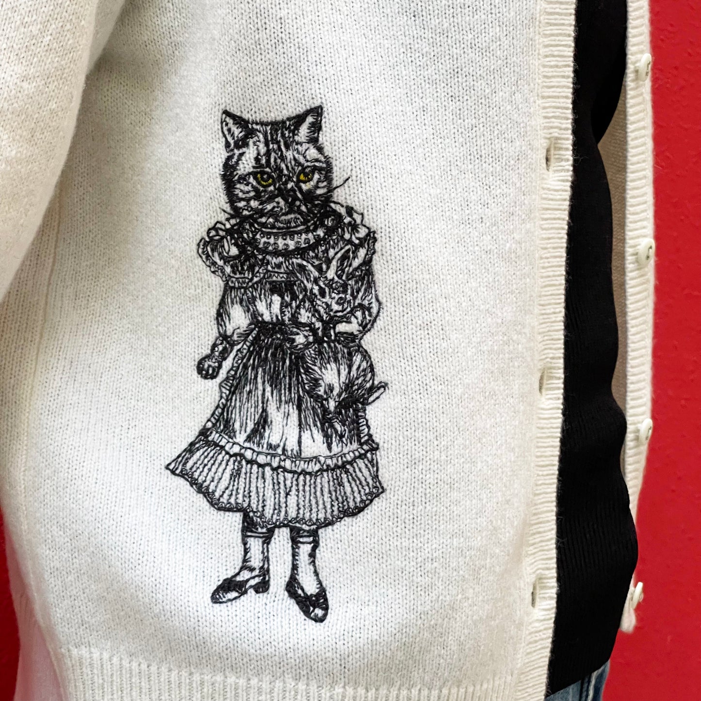 Rabbit Cat Cardigan (100% cotton)