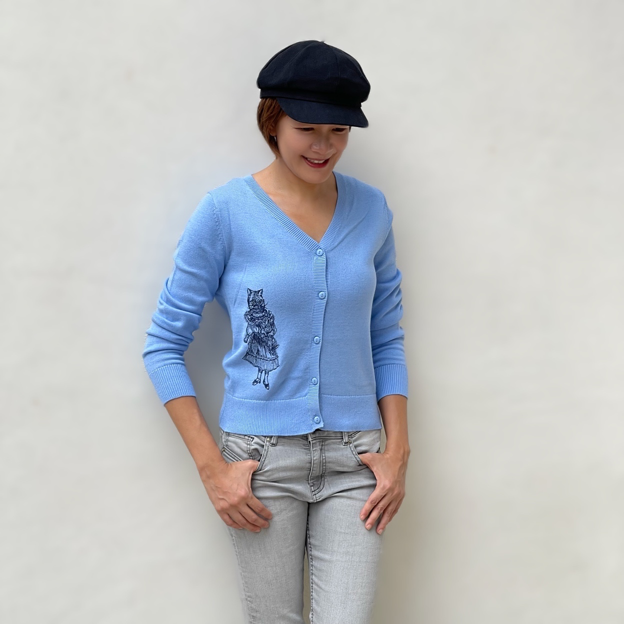 Rabbit Cat Cardigan (100% cotton)