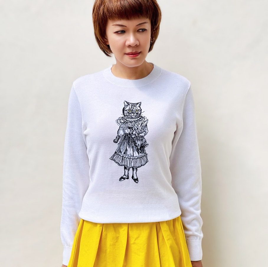 Rabbit Cat pullover (100% cotton)