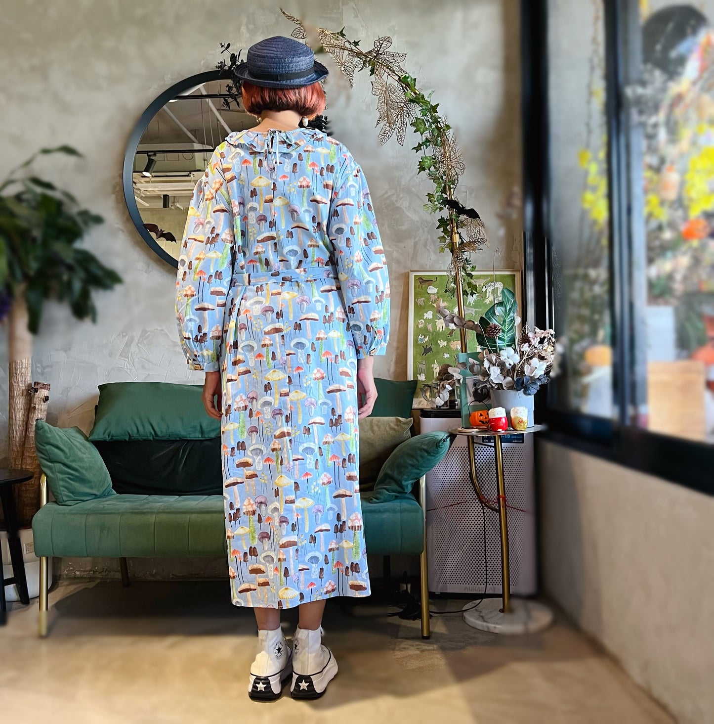 Mushroom Patter Loose Fit Dress