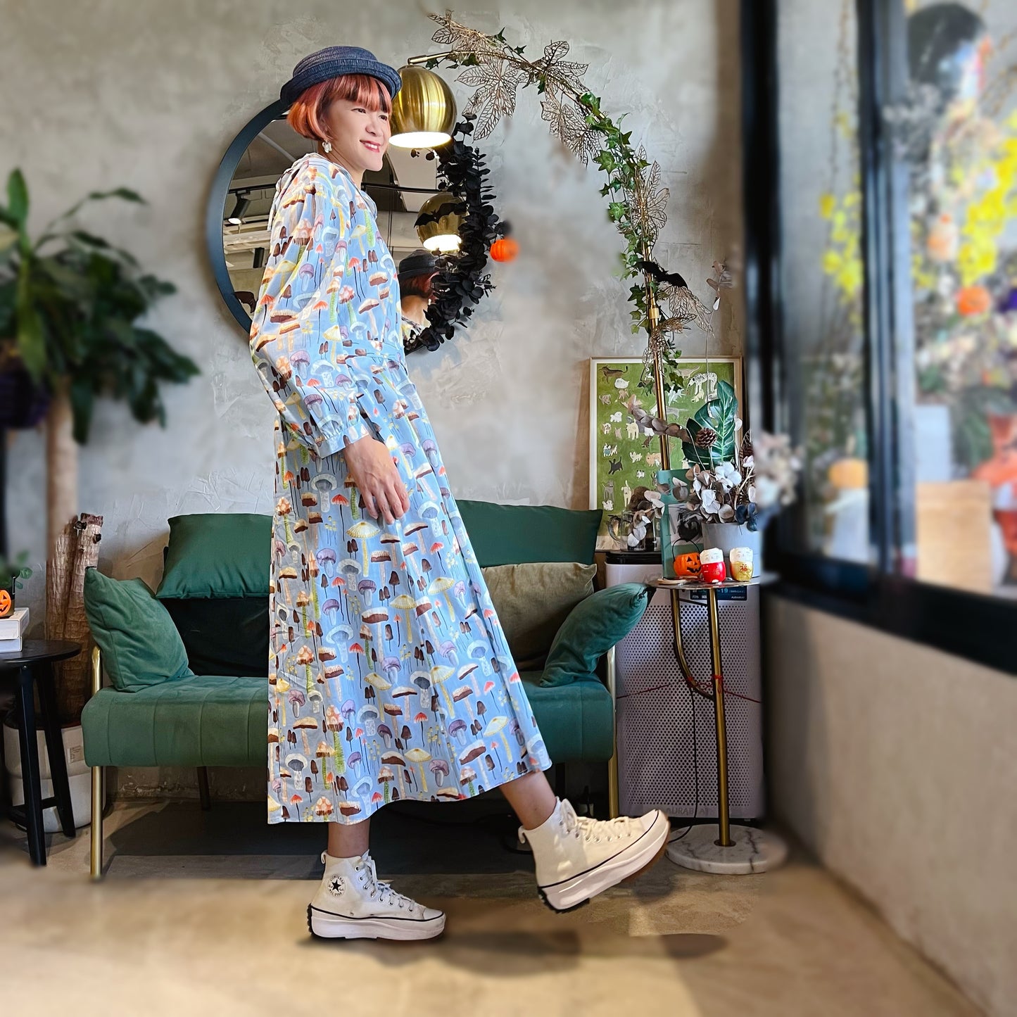 Mushroom Patter Loose Fit Dress