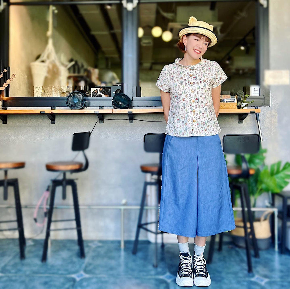 A Line Loose Fit Skirt Pants