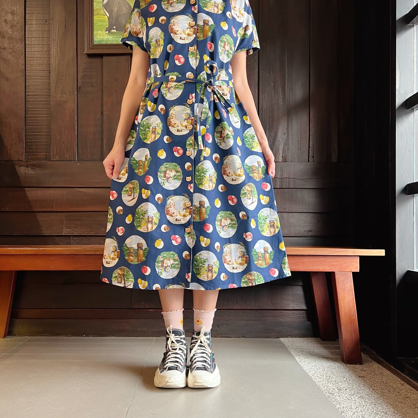 Picnic cats picnic cats polka dots one piece