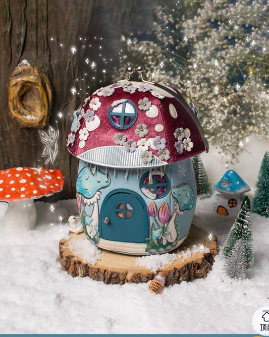 Fairy Village Snowflake Toadstool House Bag