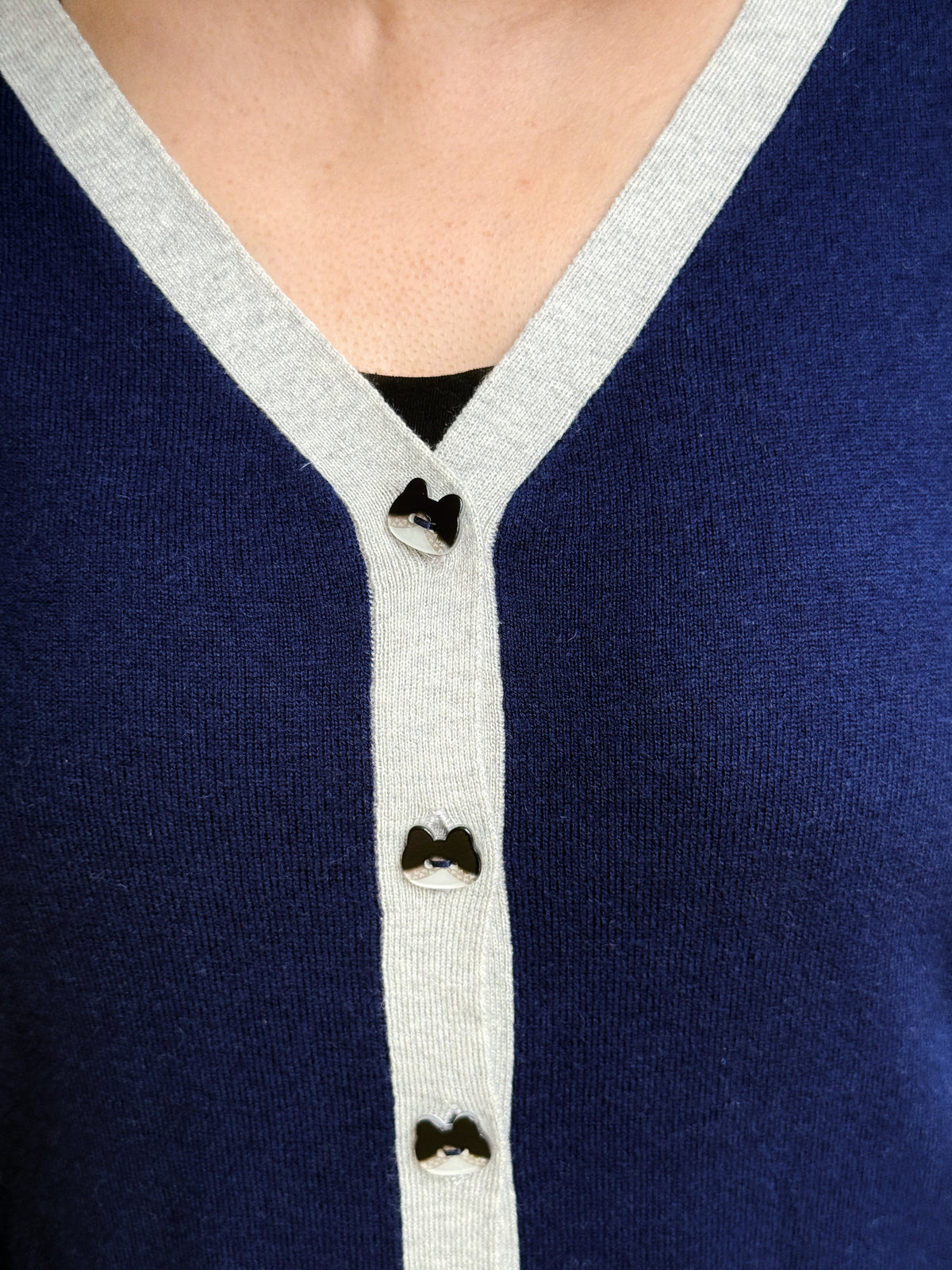 Lace and contrast trim cardigan