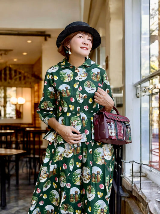 Picnic cats pattern shirt