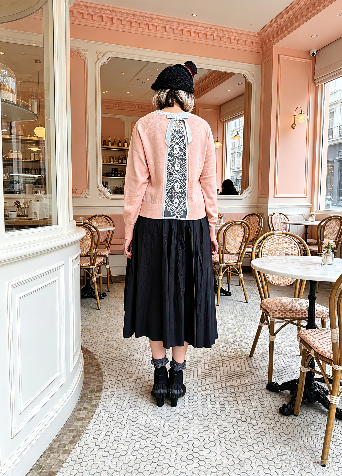 Lace and contrast trim cardigan