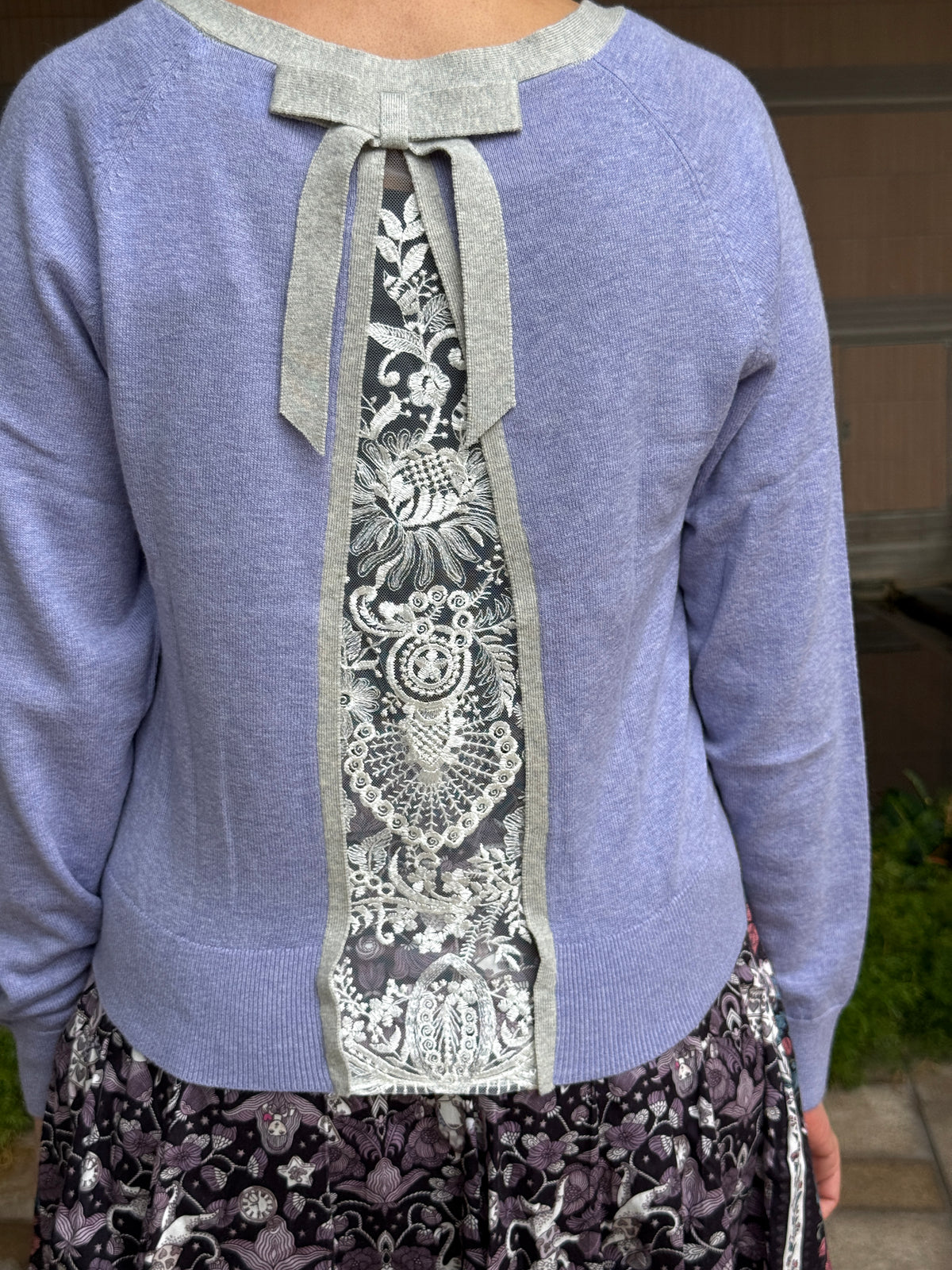 Lace and contrast trim cardigan