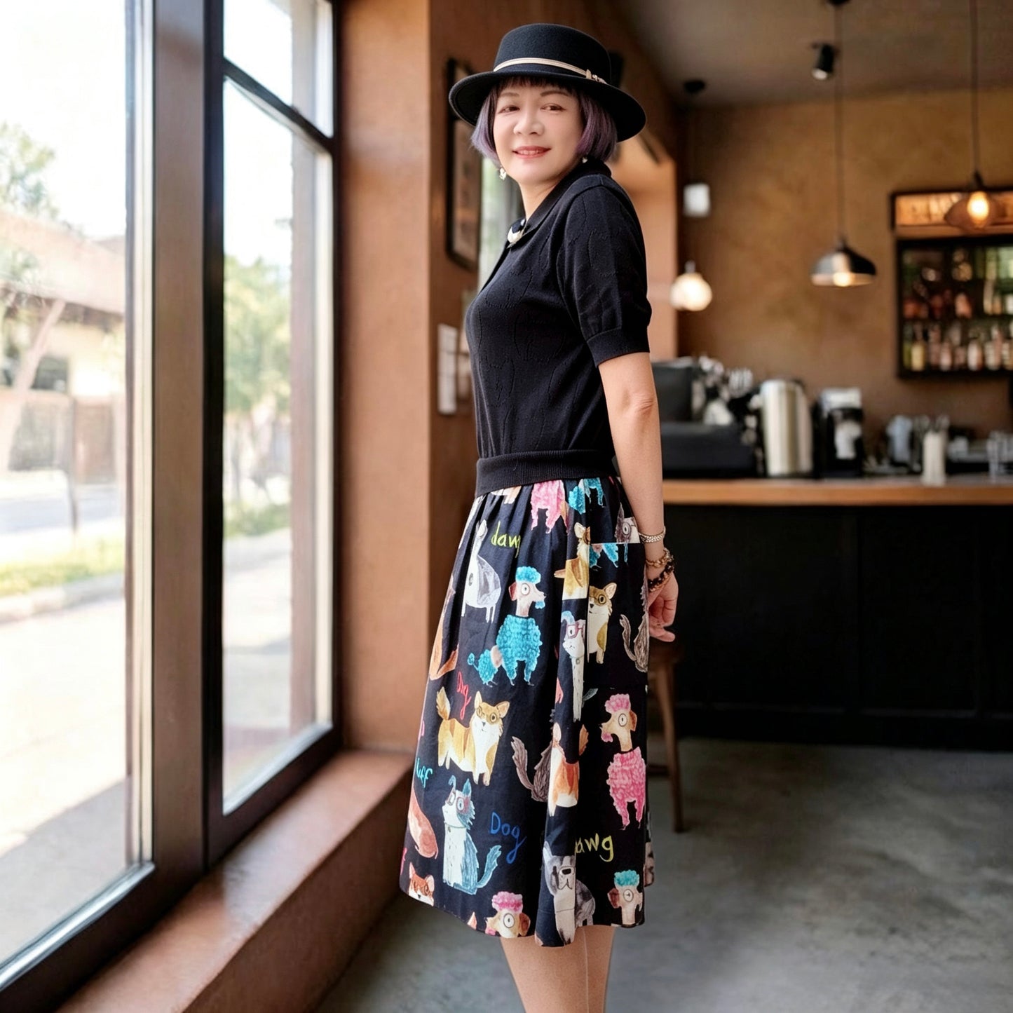 Pointelle Knit and Japanese pattern one piece