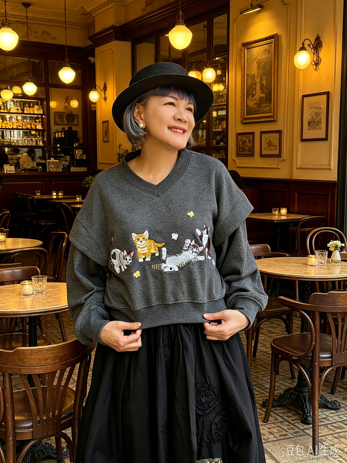 2 way Long/ short sleeves embroidery top