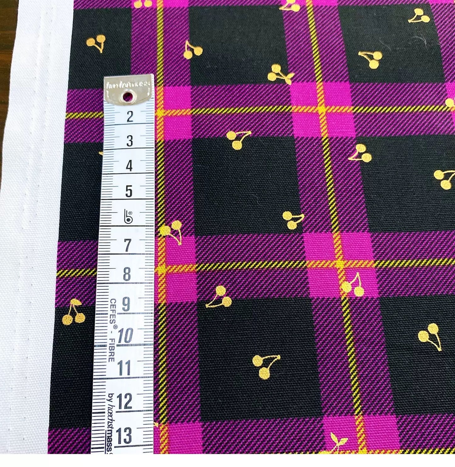 Checked and cherry pattern top