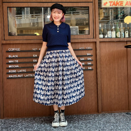 Animal afternoon tea midi skirt