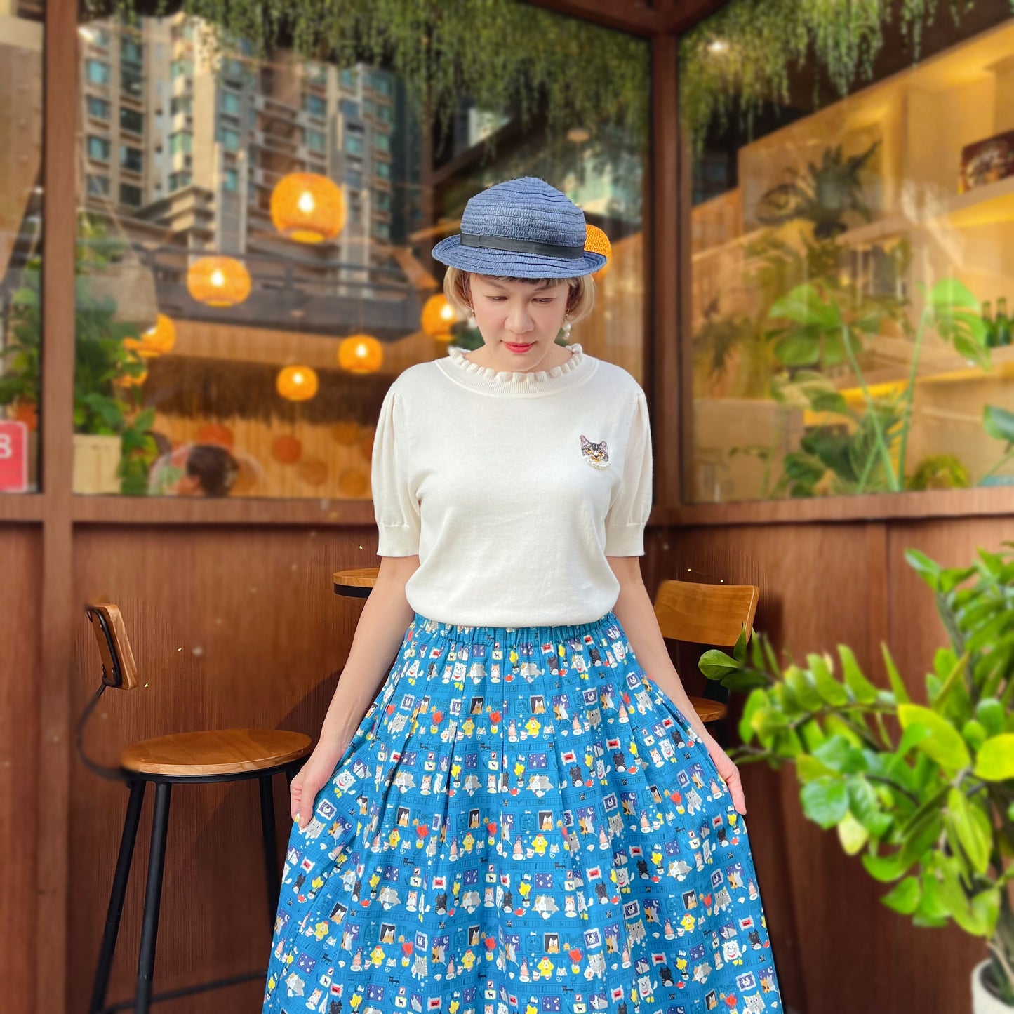 Animal together dinner midi skirt