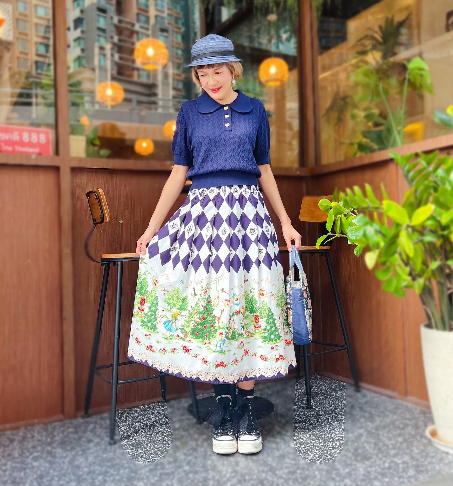 Alice in the wonderland midi skirt