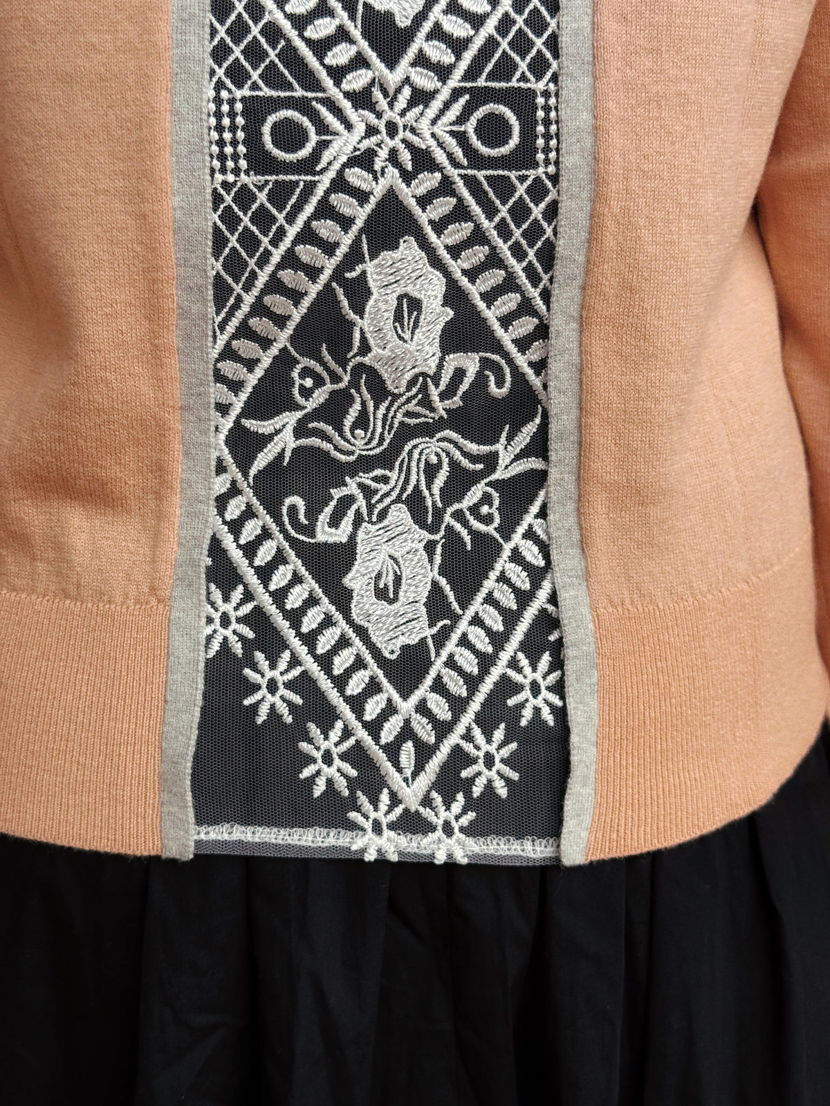 Lace and contrast trim cardigan