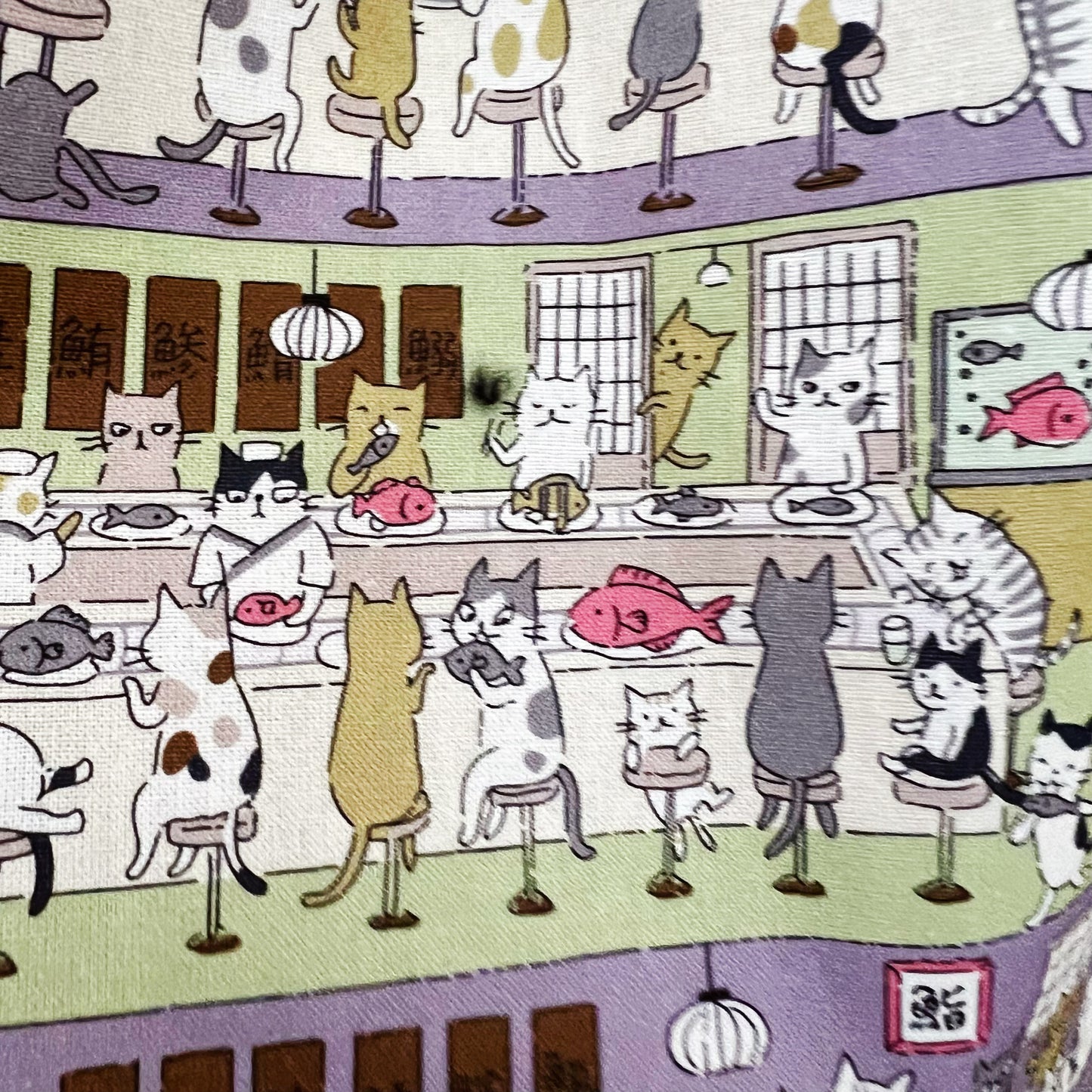 Cats at sushi restaurant midi skirt