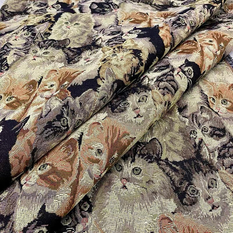Traditional cat jacquard fabric skirt pants