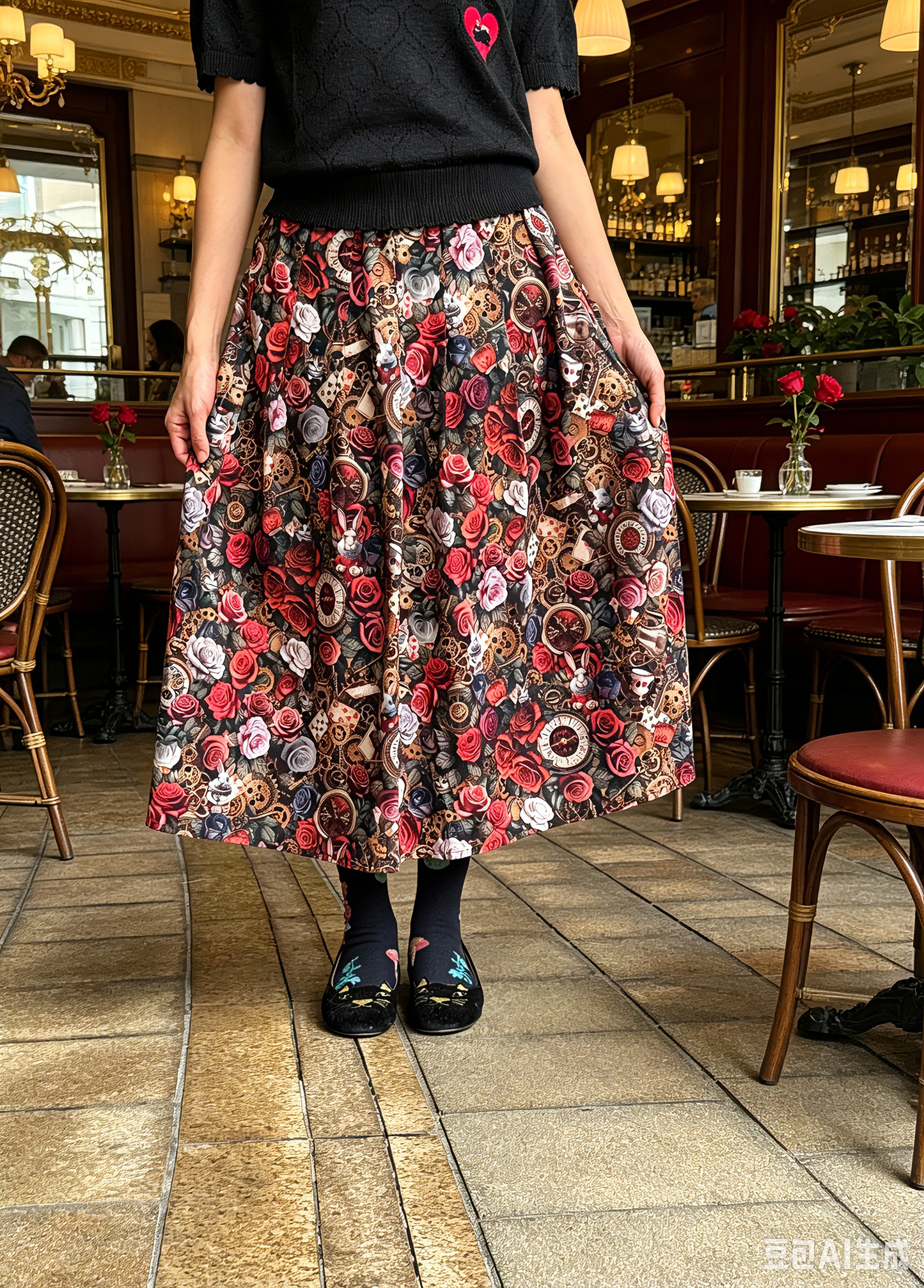 Alice in the wonderland midi skirt