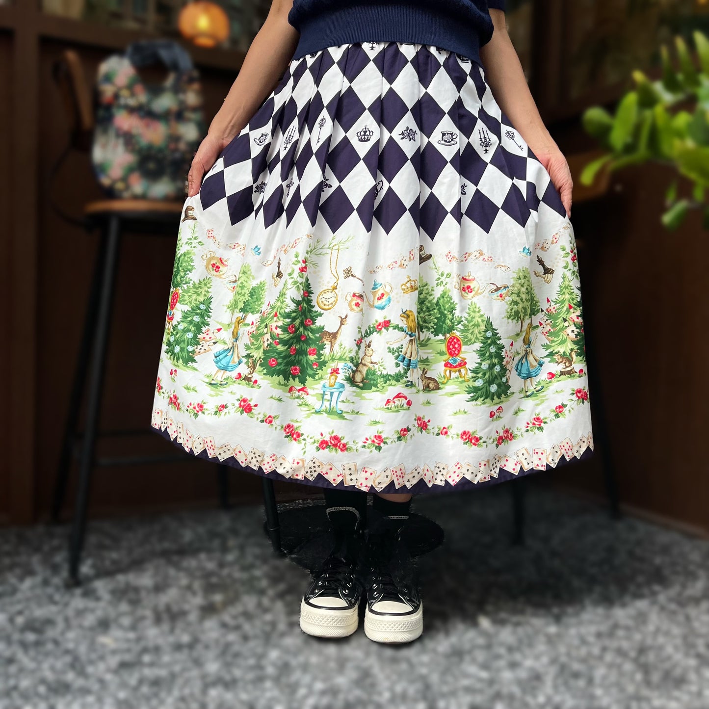 Alice in the wonderland midi skirt