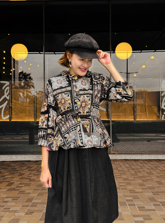 Gothic animal pattern shirt