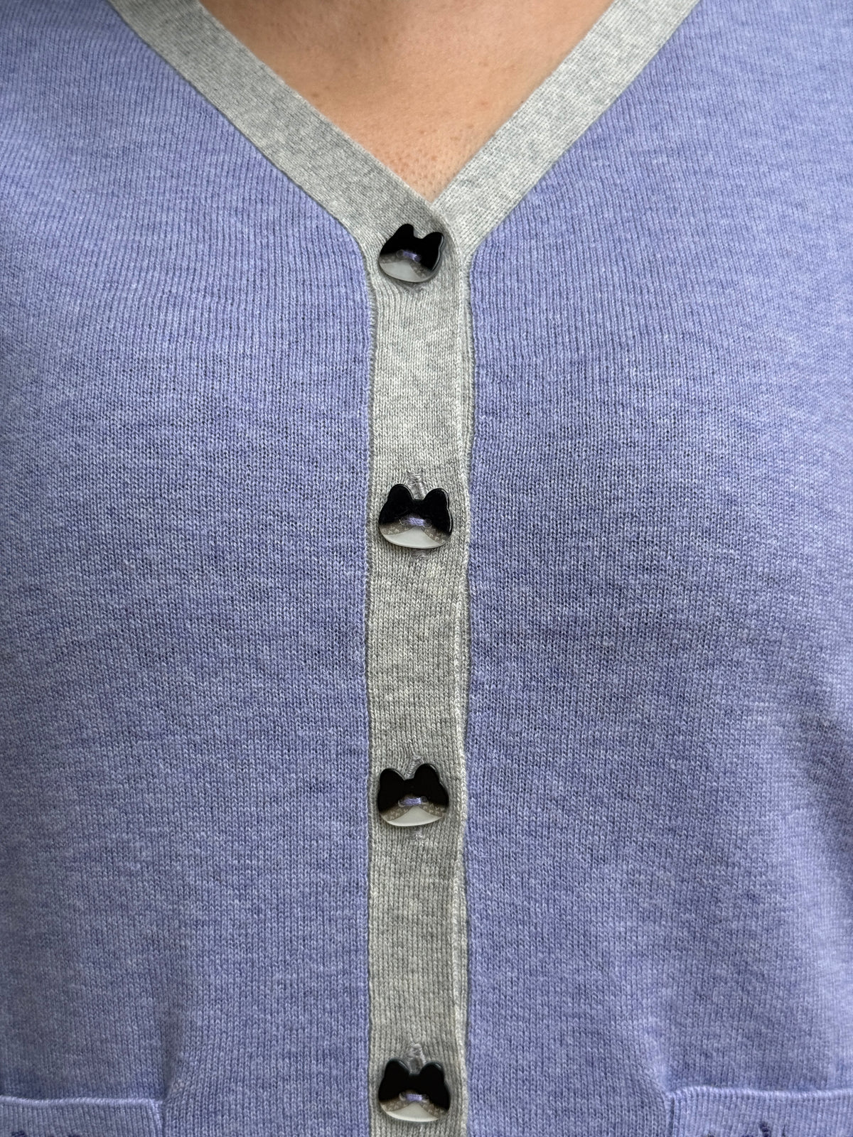 Lace and contrast trim cardigan