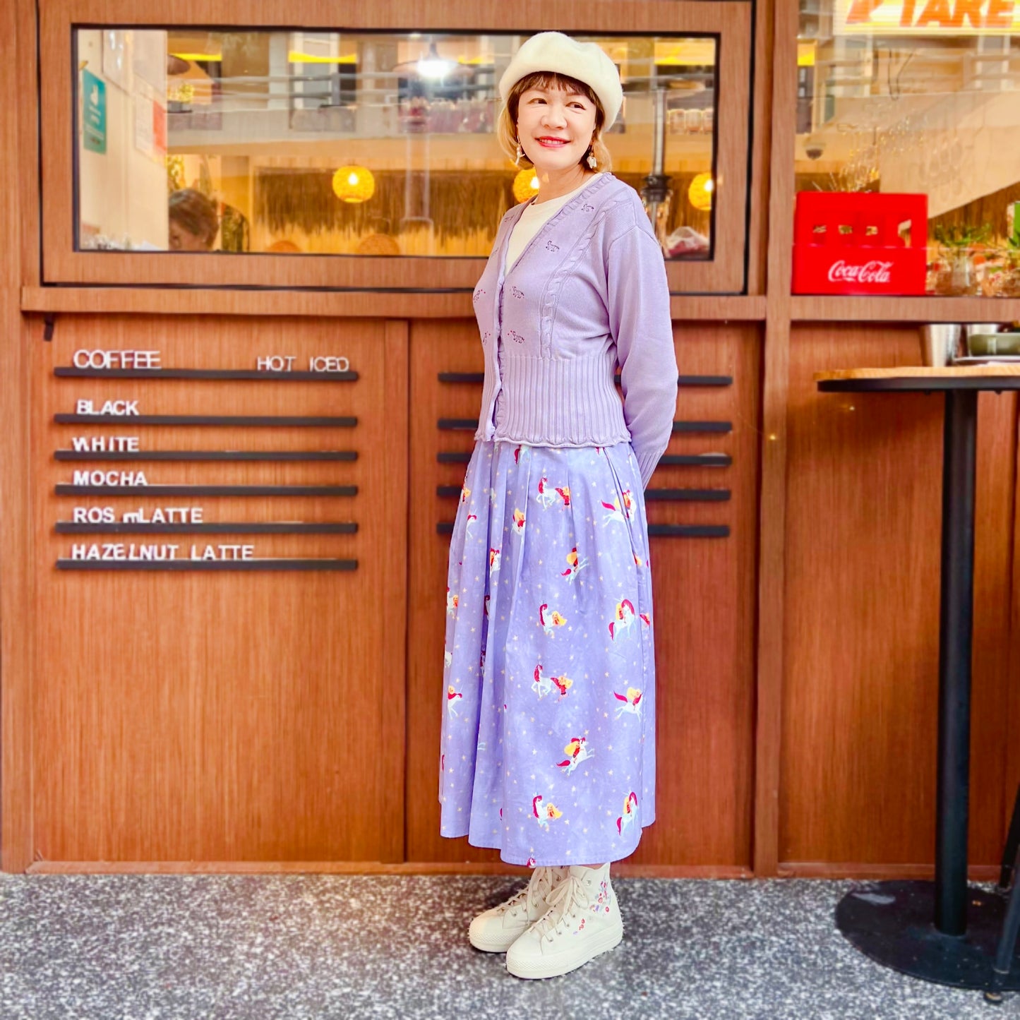 Walking cats embroidery cardigan