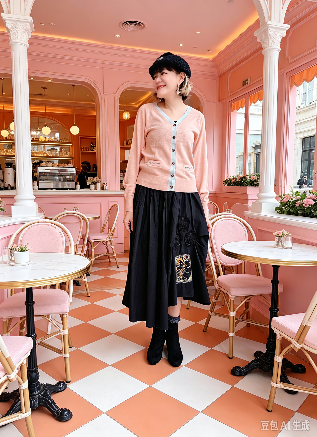 Lace and contrast trim cardigan