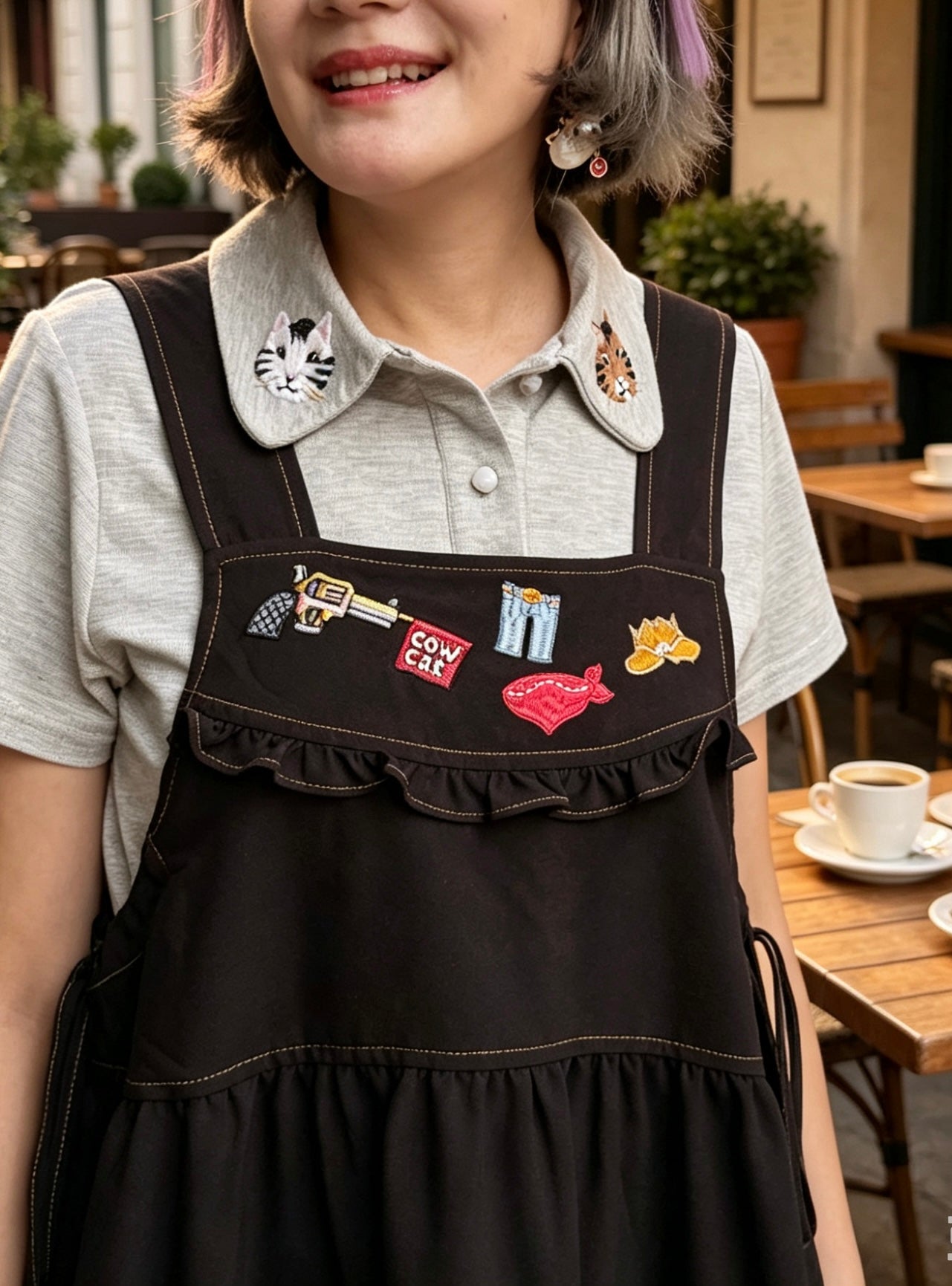 Cowboy cat denim one piece