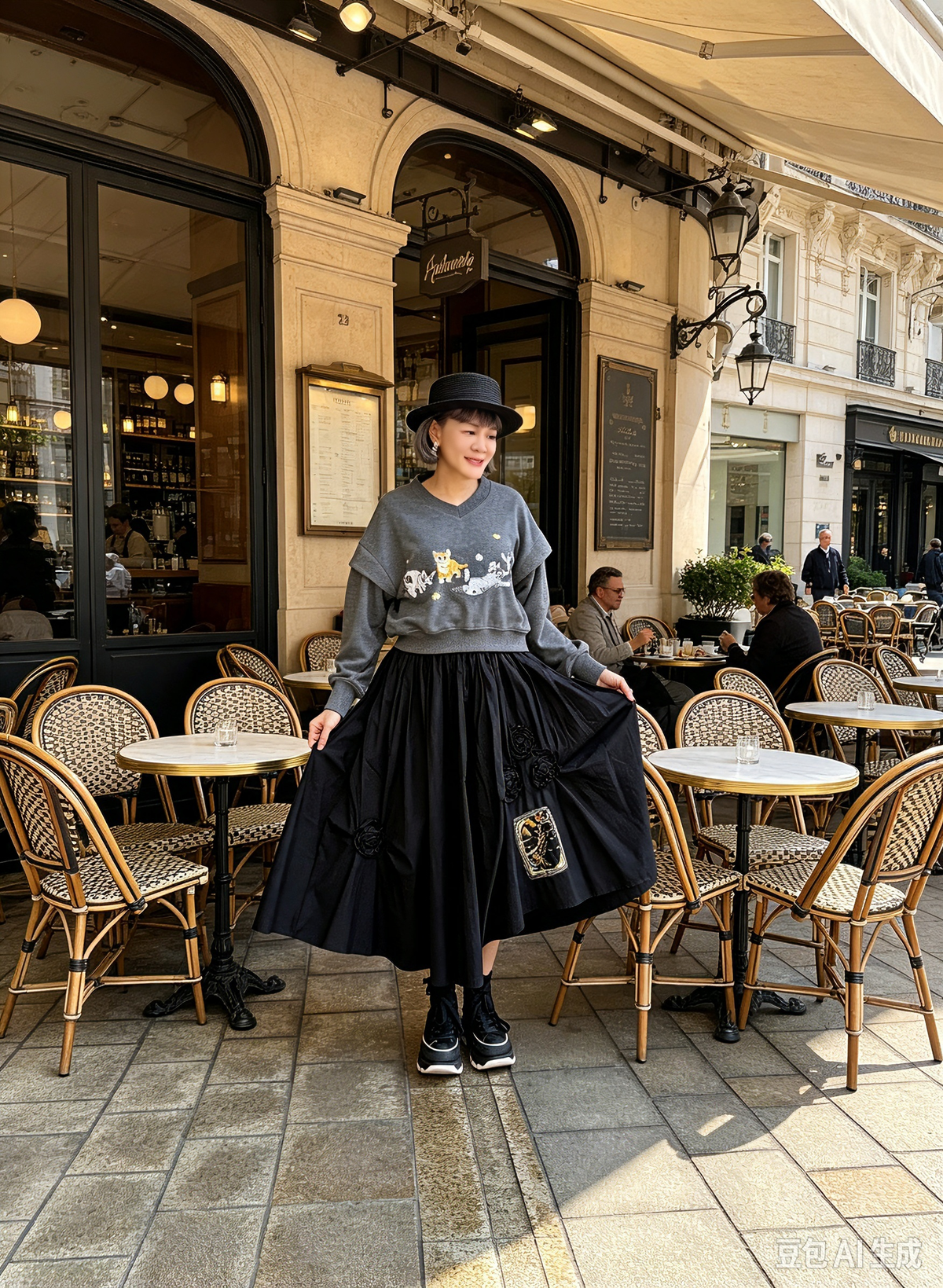2 way Long/ short sleeves embroidery top