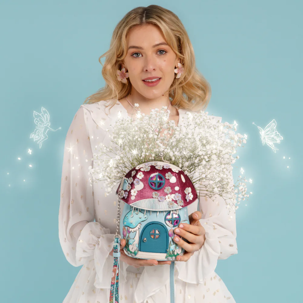 Fairy Village Snowflake Toadstool House Bag