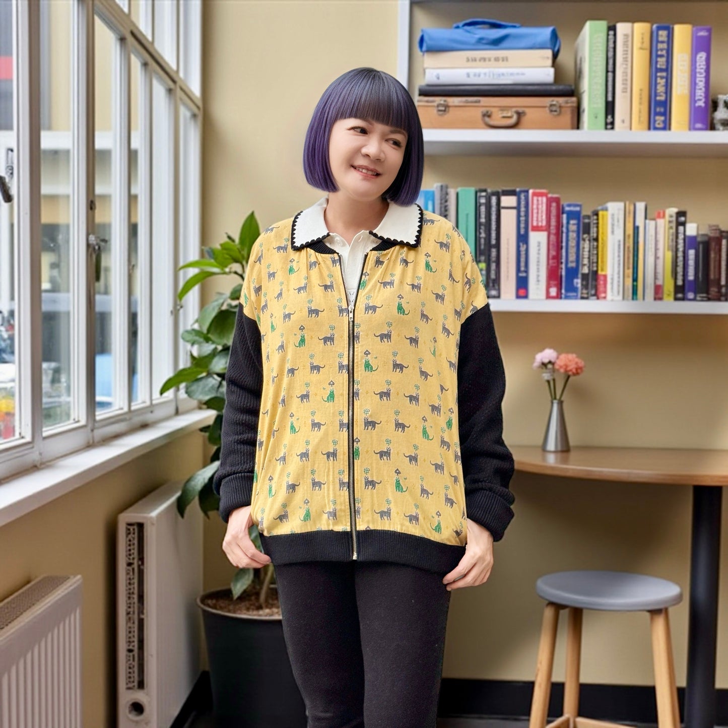 Cats and strawberry pattern spring cardigan