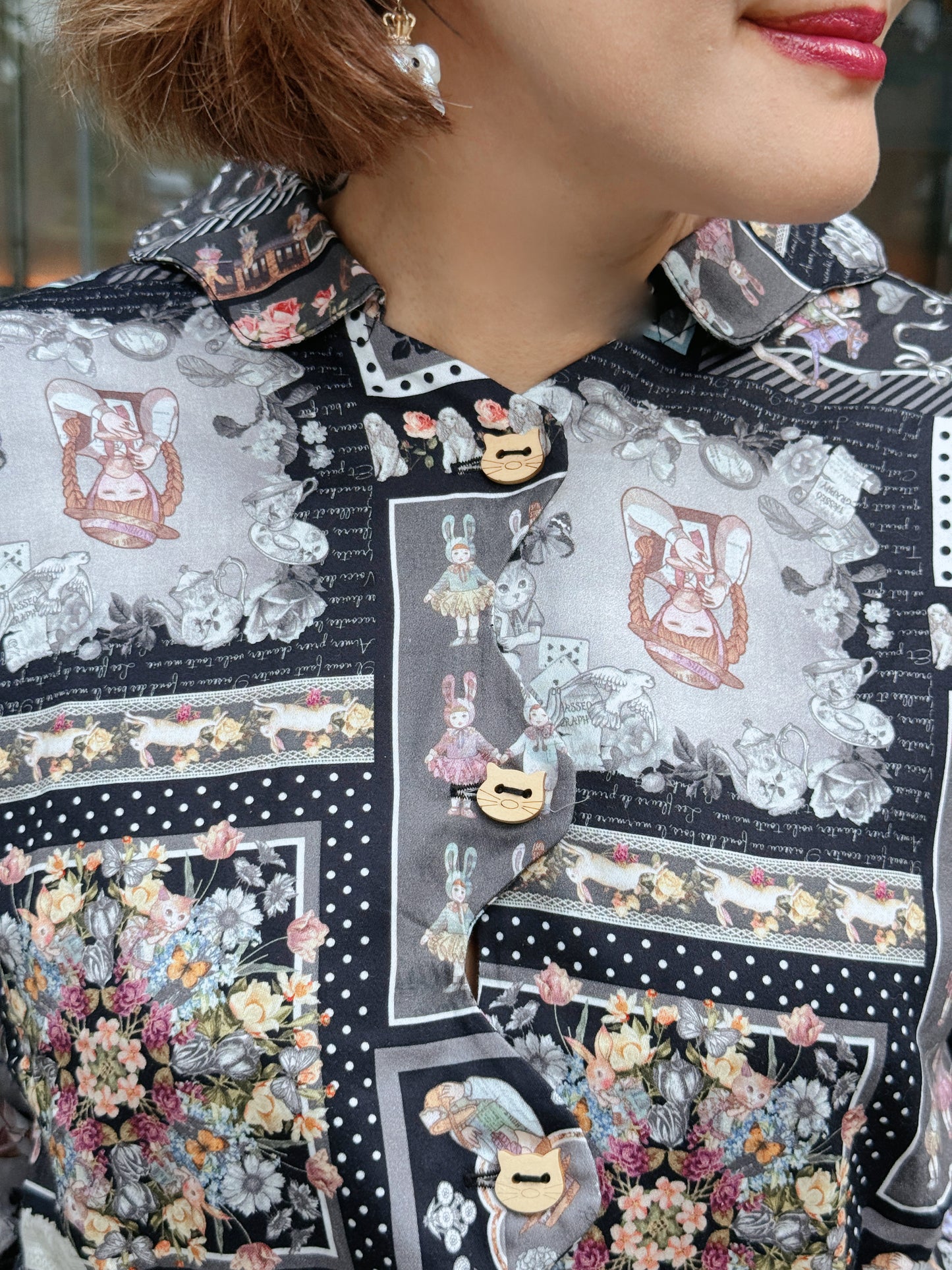 Gothic animal pattern shirt