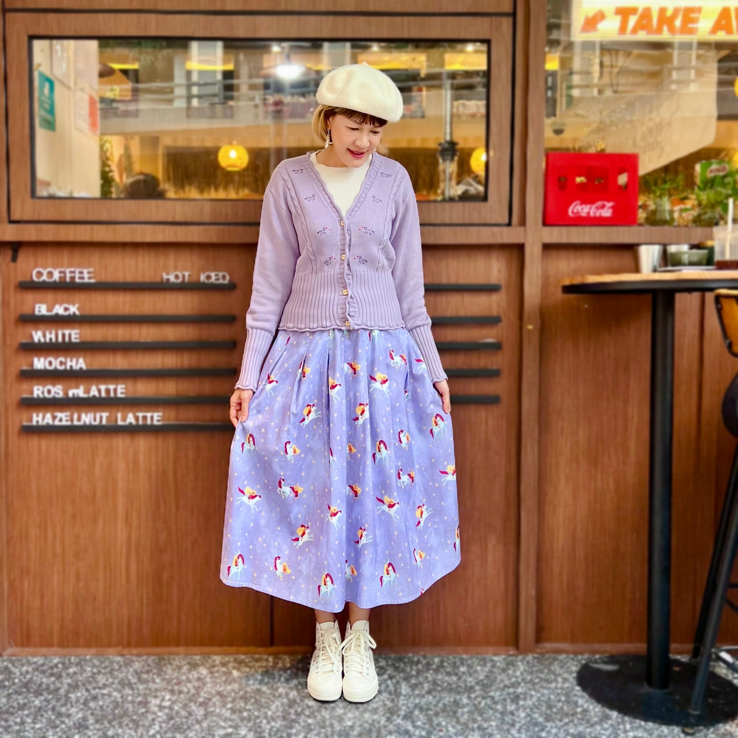 Walking cats embroidery cardigan