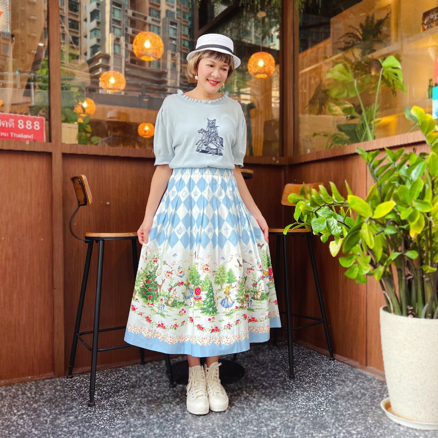 Alice in the wonderland midi skirt