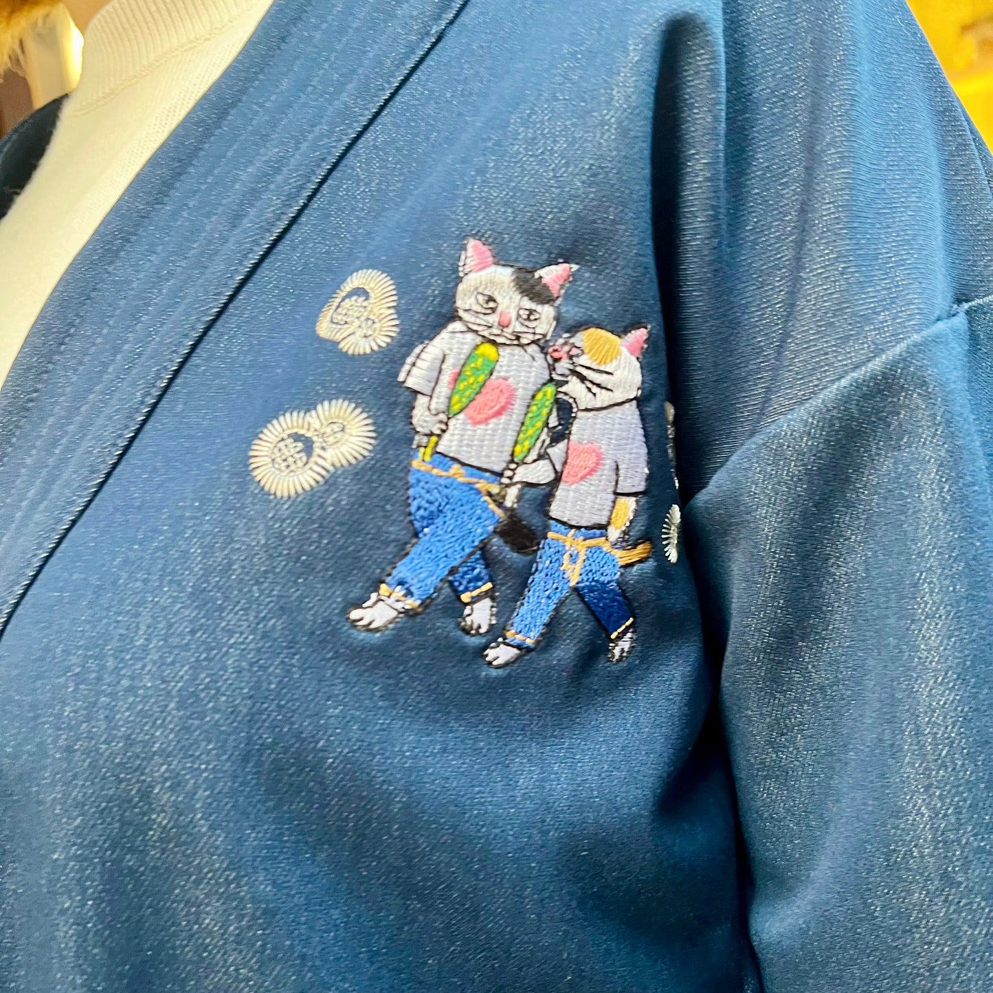 Cat embroidery Kimono jacket