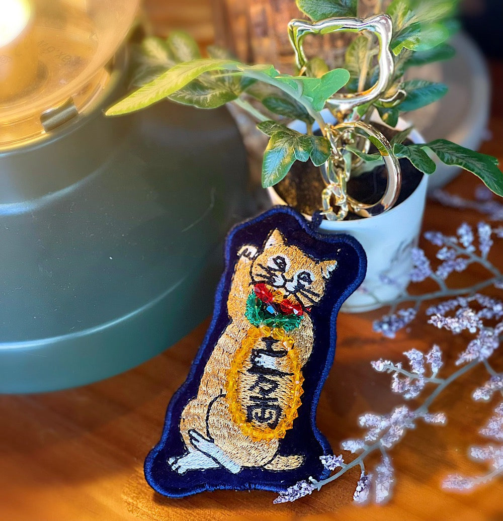 Cat / Alpaca Embroidery With Swarovski Crystal Handmade Accessories