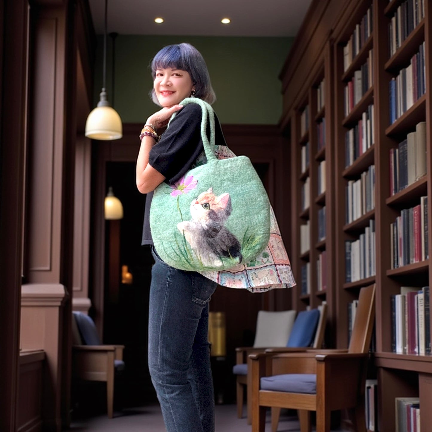 3D cutting knit + fabric top