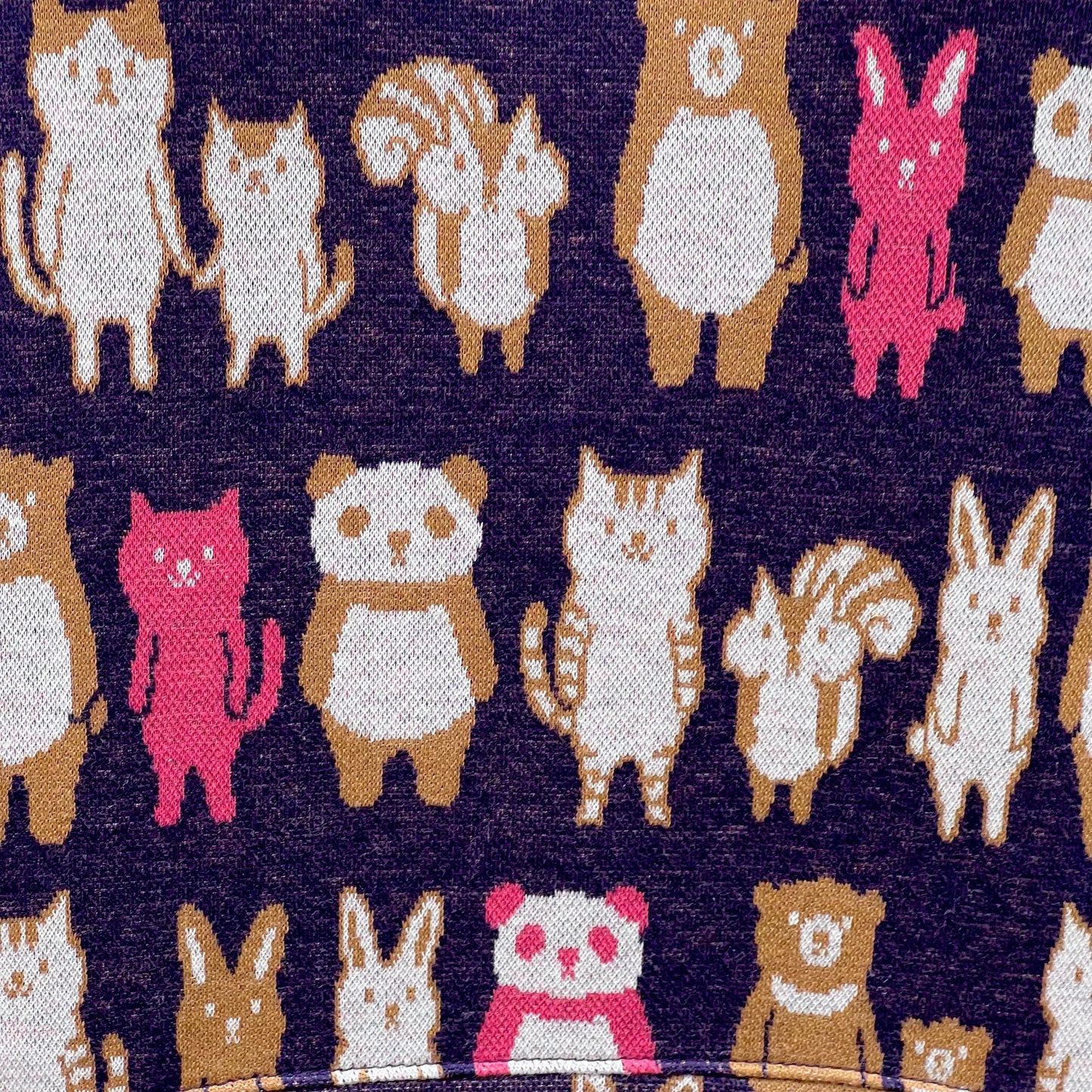 Dolman sleeve animal pattern cotton knit top